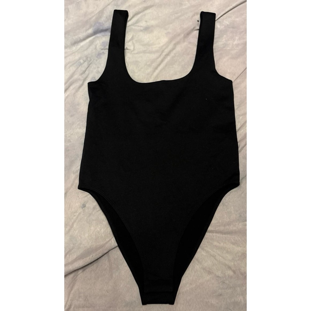 NEW A New Day Women's Scoop Neck Tank Top Bodysuit In Black w/ Support, XS